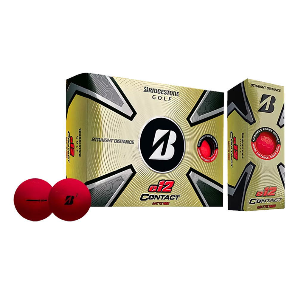 Bridgestone e12 Contact Golf Balls - Premium Golf Balls for Distance & Control (12 Pack/Dozen) - Perfect for Tournament Play & Practice Rounds