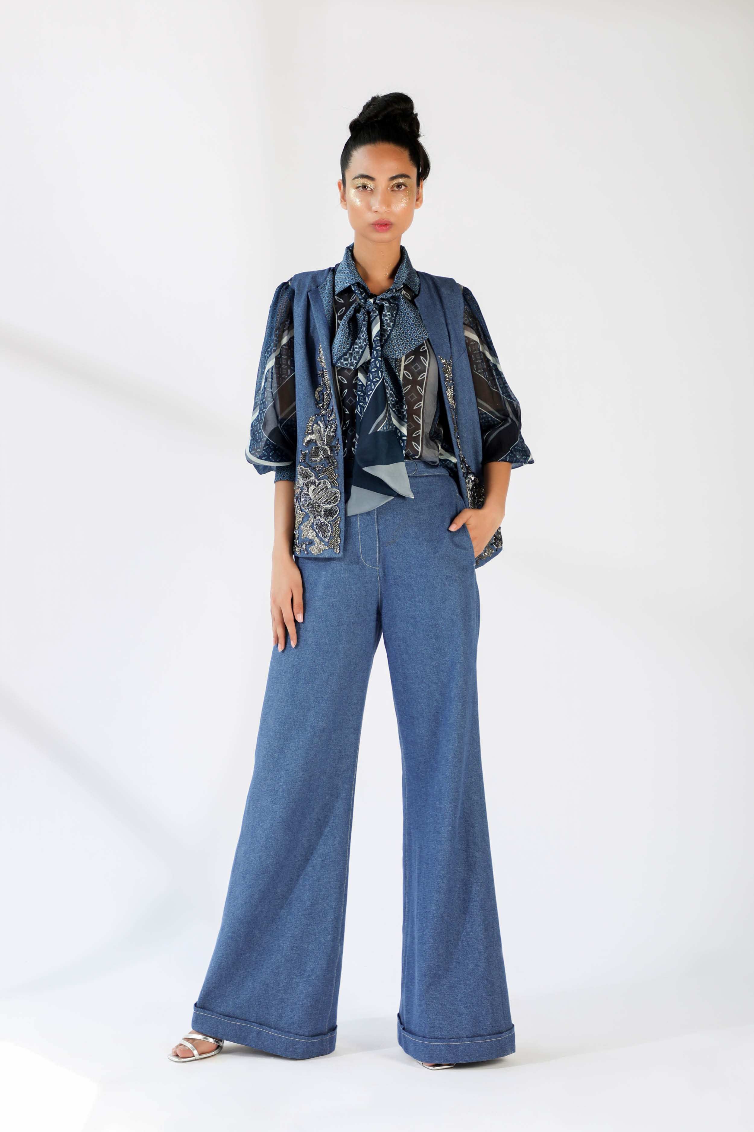 Organic Hemp Denim High Waisted Bootcut Pants for Women - Sustainable Eco-Friendly Jeans for Casual Wear & Office Outfits