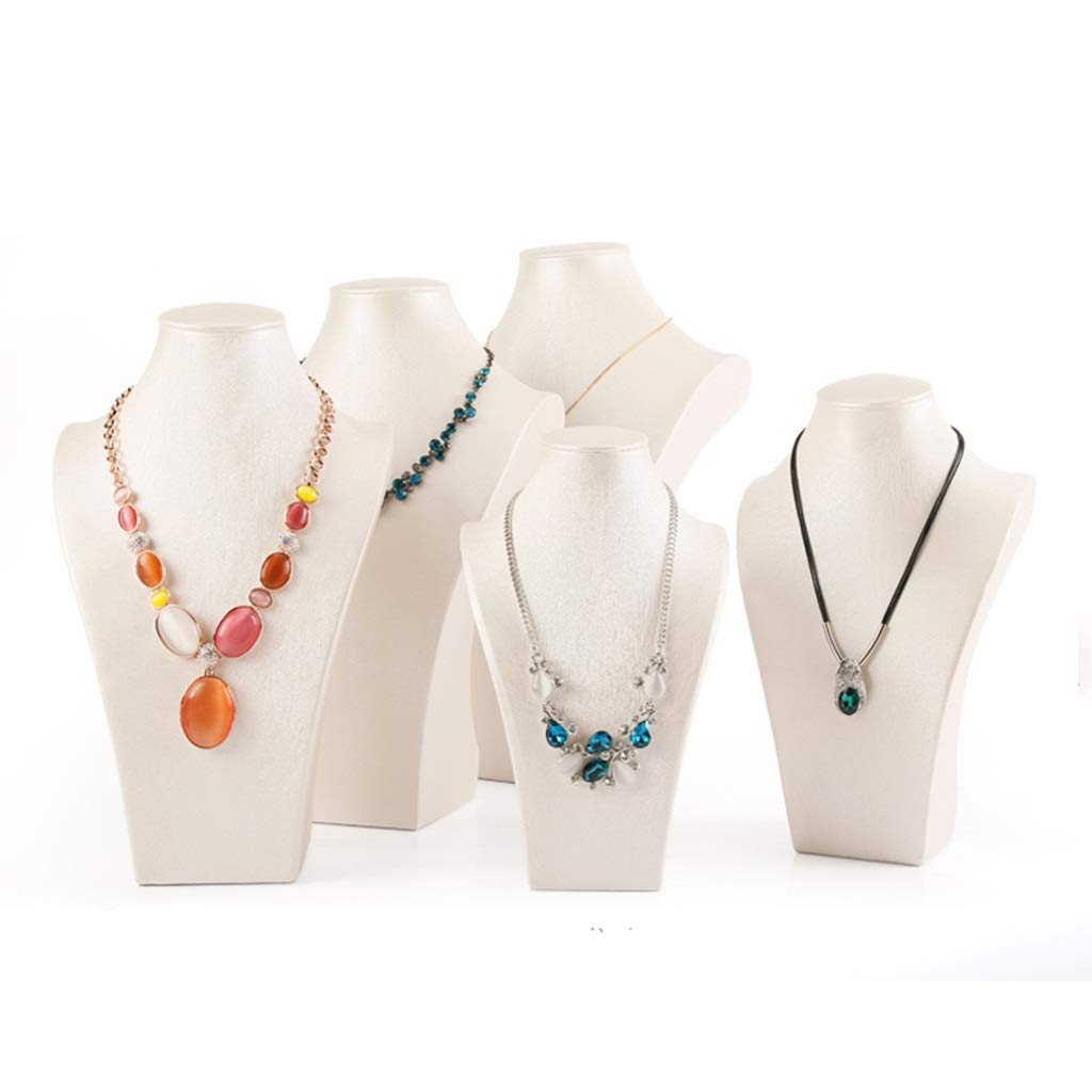 Hanging Jewelry Organizer Stand - 5 Hook Necklace Display Rack for Necklaces, Bracelets & Earrings - White Jewelry Holder for Boutique, Home & Retail Store Decor