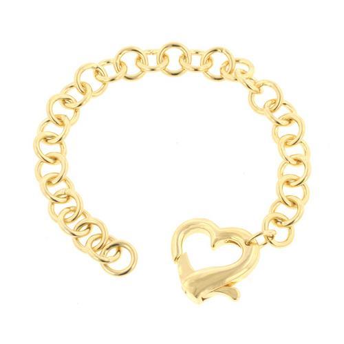 Golden Heart Bracelet for Women - Elegant 14K Gold Plated Heart Charm Bracelet Gift for Her - Perfect for Valentine's Day, Anniversary & Birthday Gifts (Heart Jewelry, Romantic Present)