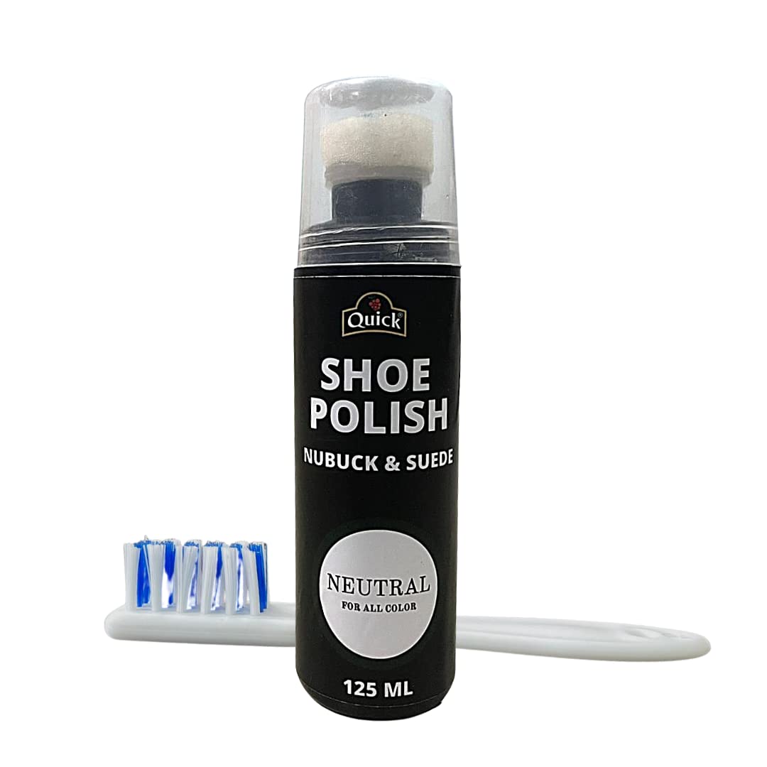 Premium Neutral Nubuck & Suede Shoe Polish Kit - 125ml Leather Cleaner & Protector for Boots, Sneakers & Dress Shoes | Restores & Protects Suede & Nubuck Footwear - Ideal for Daily Shoe Care & Maintenance