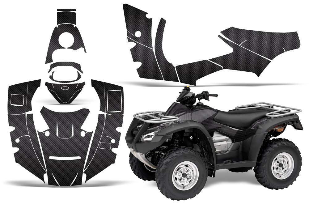 AMR Racing ATV Graphics Kit Sticker Decal - Compatible with Honda TRX 680 Rincon 2006-2018 - Carbon Fiber Design - Durable Vinyl Decals for Off-Road Protection & Customization - Perfect for Trail Riding, Mudding & ATV Enthusiasts