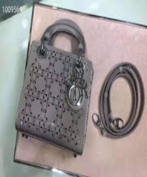 Mini Lady Dior Satin Handbag in Gray - Elegant Evening Clutch for Women's Parties & Special Occasions