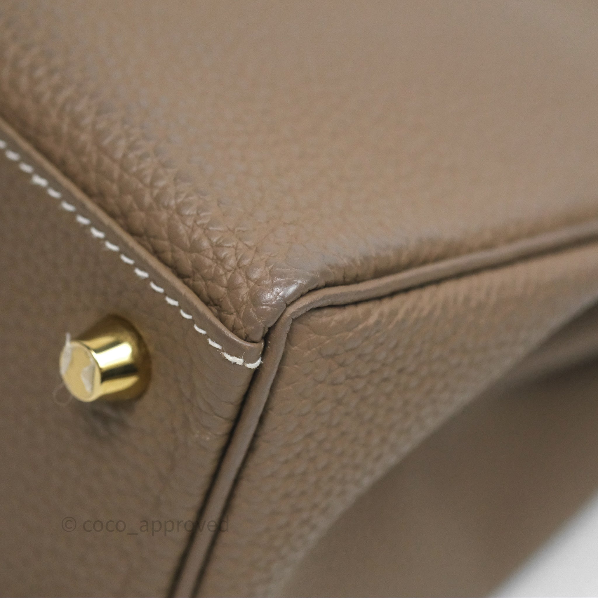 Authentic Hermès Retourne Kelly 25 Bag in Etoupe Togo Leather with Gold Hardware - Luxury Handbag for Women | Perfect for Work, Travel & Special Occasions