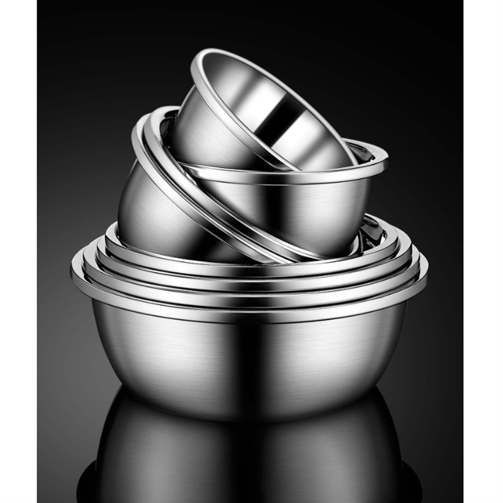 8-Piece Stainless Steel Cookware Set - Serving Tray, Mixing Bowls & Nesting Pots with Induction Compatibility | Space-Saving Kitchen Organizer for Cooking, Baking & Fruit Serving | Perfect for Home Chefs & Small Kitchens
