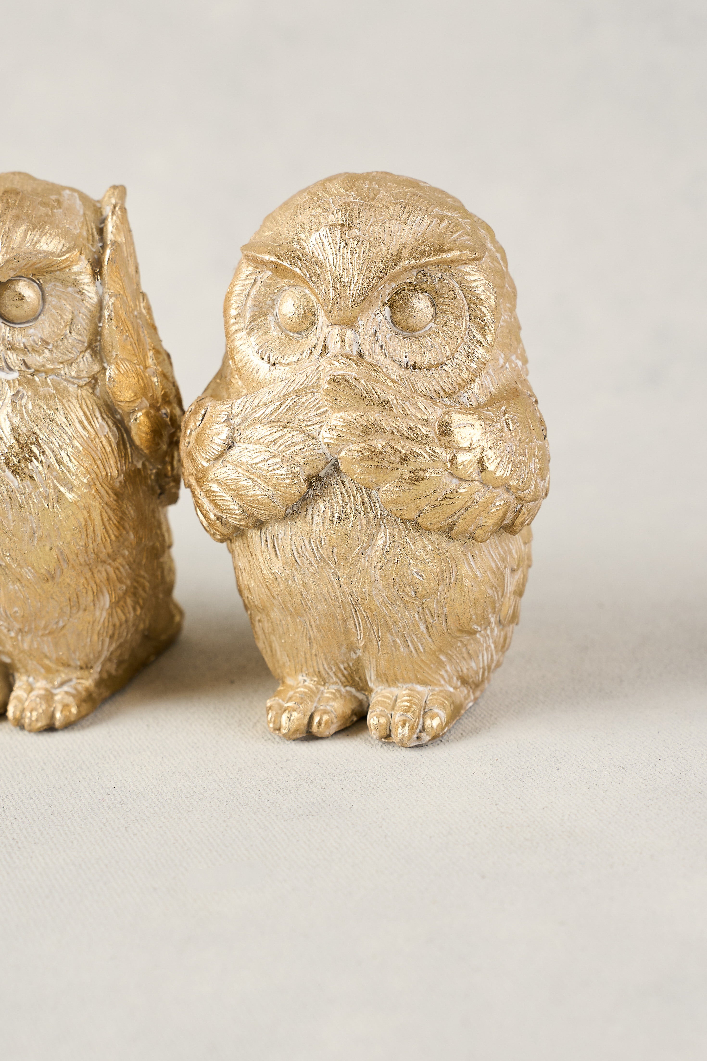 Handcrafted Owl Figurine Set of 3 - Cute Decorative Owl Statues for Home & Office Decor - Perfect for Bookshelf, Mantel, or Gift Giving