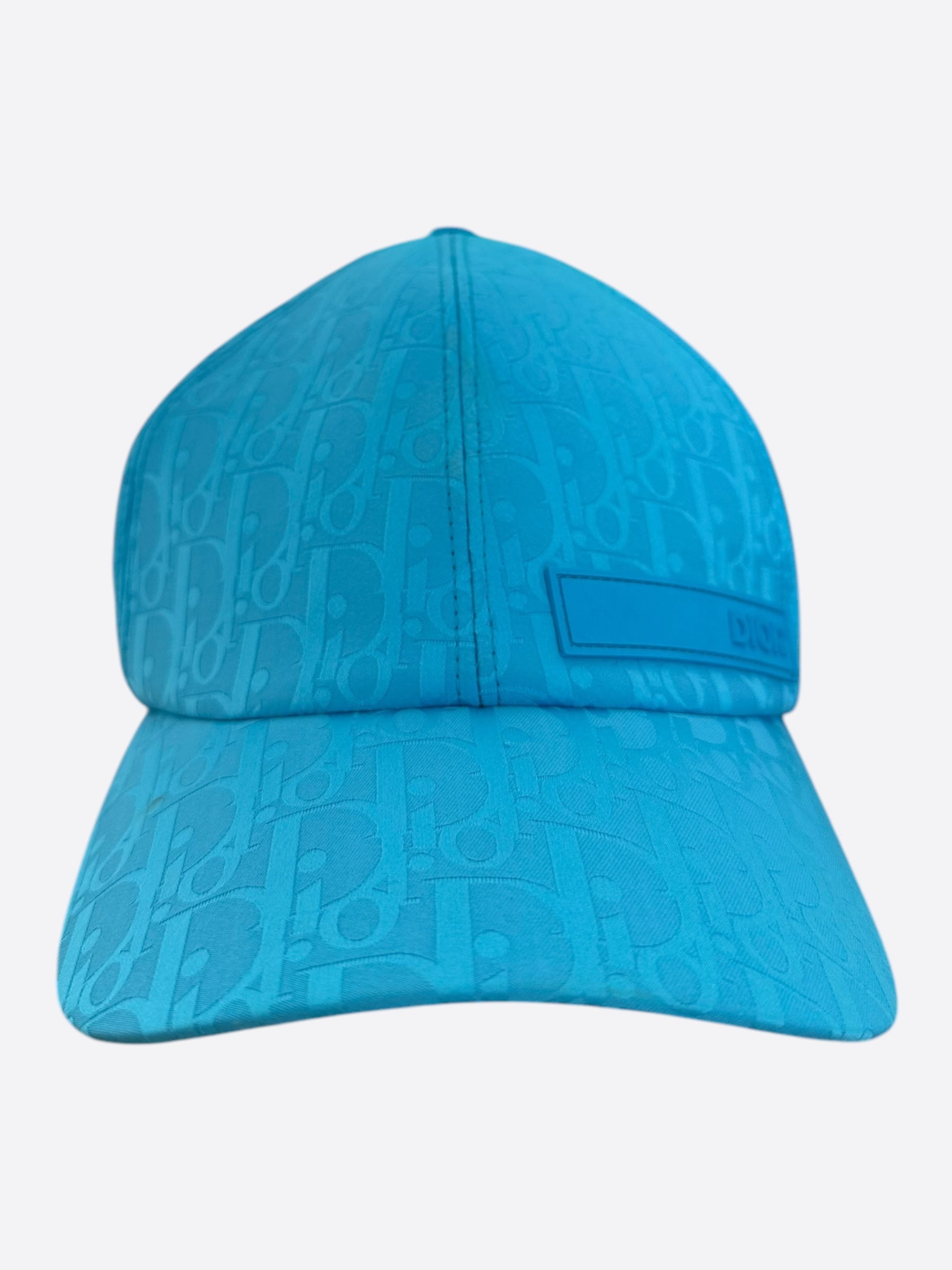 Dior Light Blue Oblique Baseball Cap - Fashionable Designer Hat for Men & Women - Perfect for Outdoor Activities, Sports, and Streetwear Style