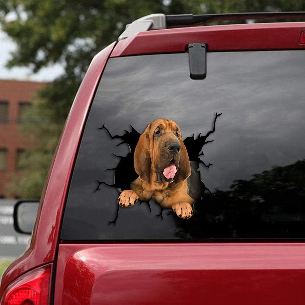 Realistic Bloodhound Car Decals - Pack of 2 Premium Dog Stickers for Windows & Walls (12