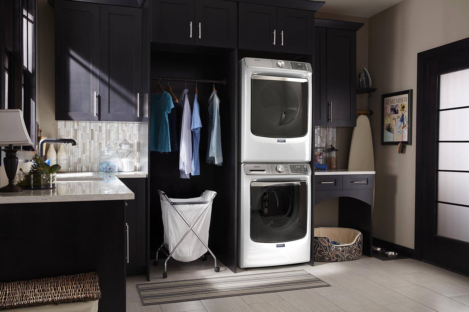Maytag 5.8 cu. ft. White Front Load Washer & 7.3 cu. ft. Electric Dryer Set (MHW8630HW/YMED8630HW) - Perfect for Large Families & Laundry Rooms