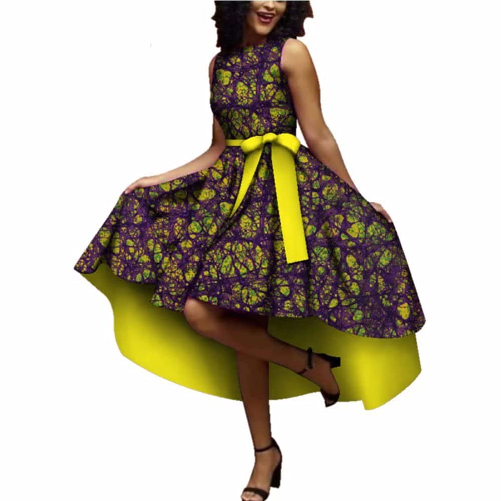 African Dresses for Women | Dashiki Ankara Wax Cotton Batik Dress | Traditional African Clothing with Belt | Perfect for Weddings, Parties & Cultural Events