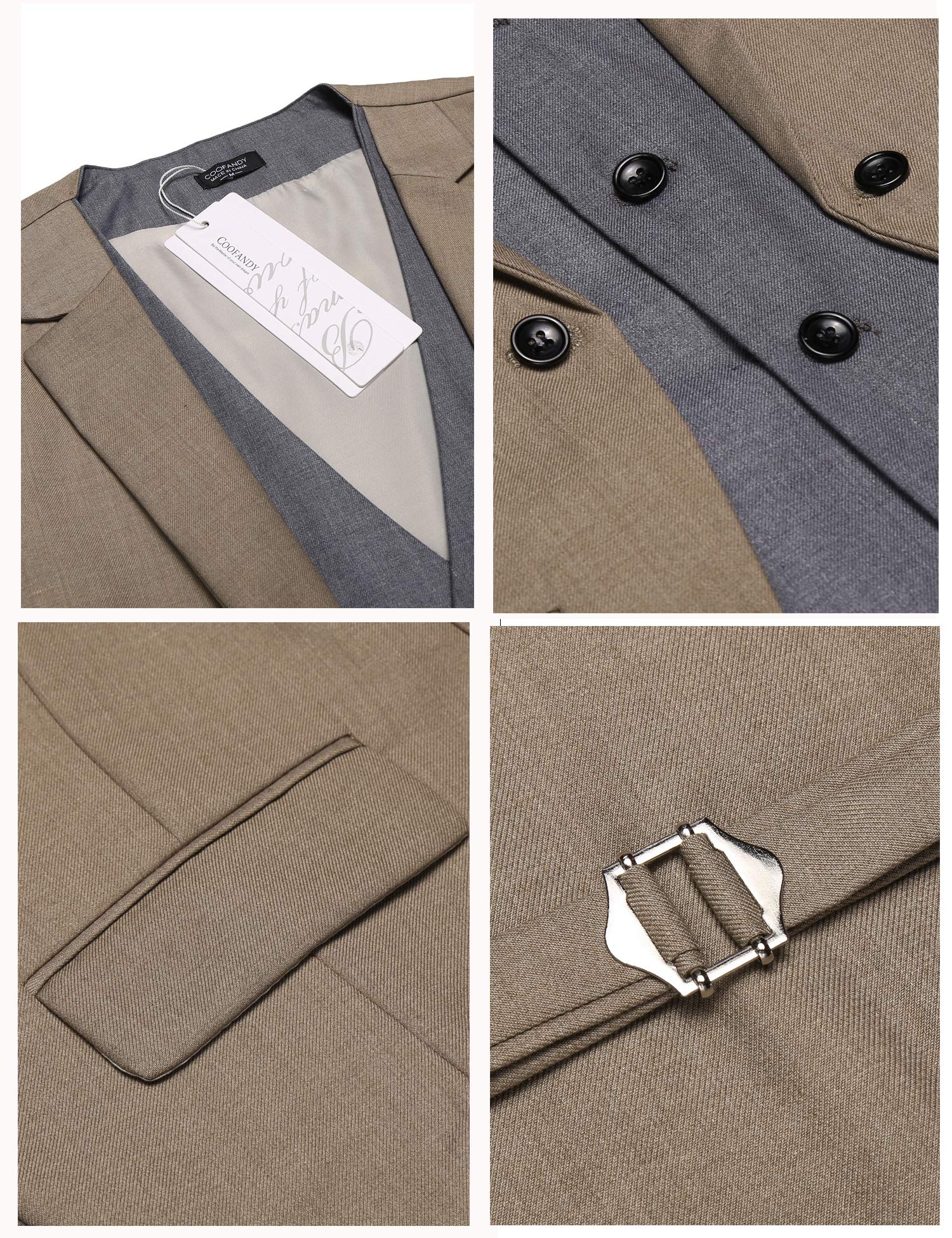 COOFANDY Men's Slim Fit Layered Suit Vest - Formal Business Waistcoat for Wedding & Office Wear | Stylish Dress Vest for Groom, Groomsmen & Professional Occasions