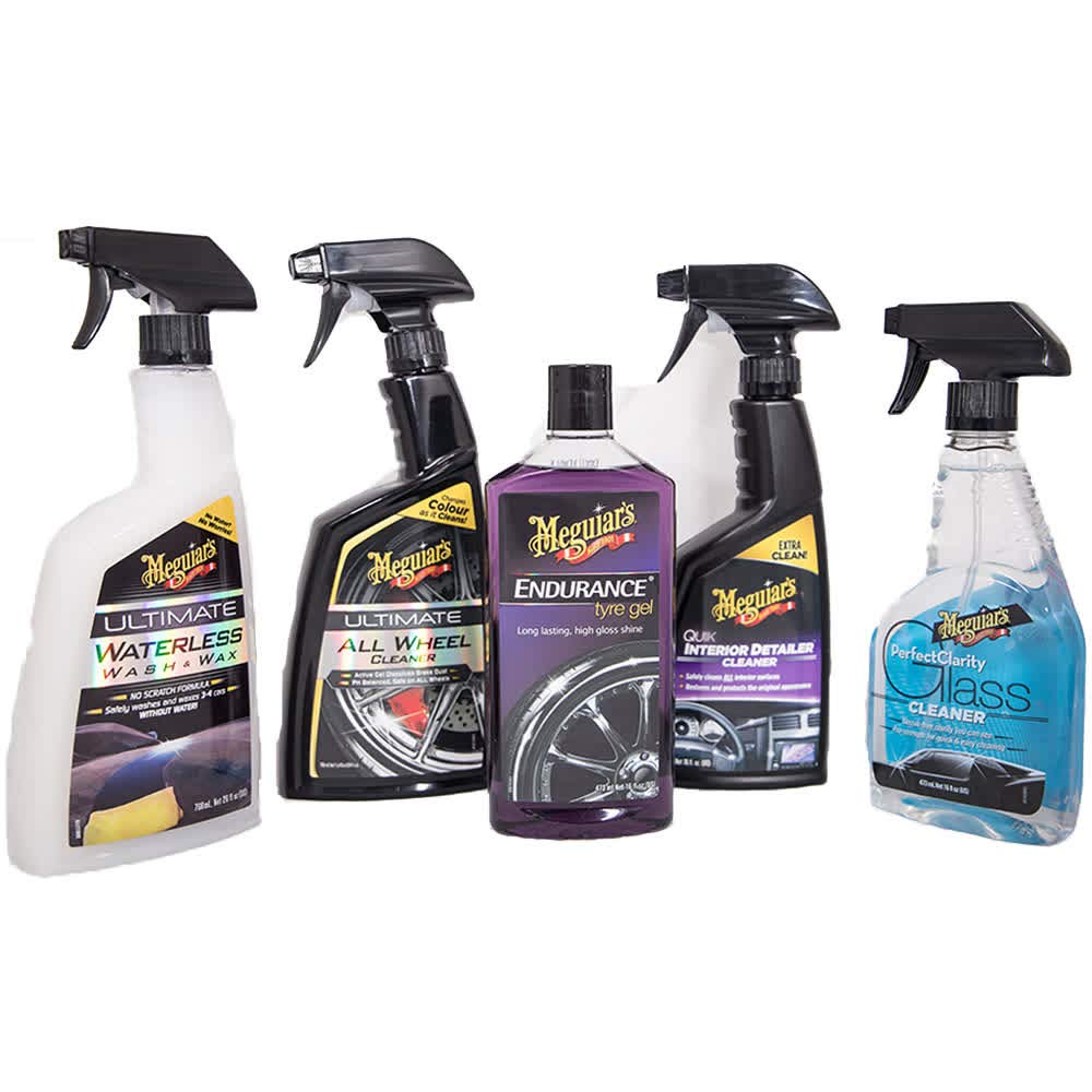 Meguiar's Complete Car Cleaning Kit - Wash, Wax, Wheel & Interior Detailing Kit with Storage Bag - Perfect for Car Wash, Waxing & Detailing at Home or Professional Use