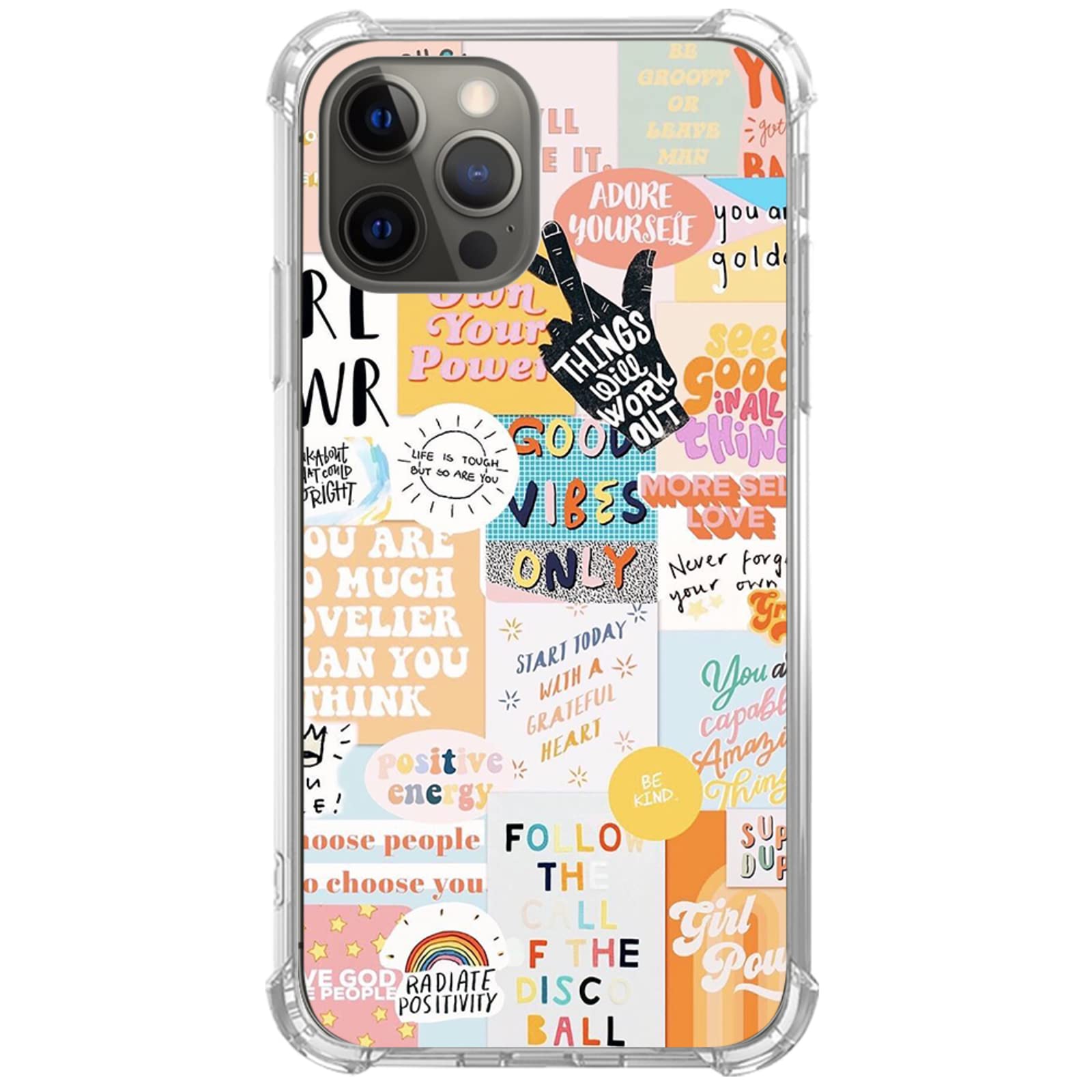 Dreamy Beige Collage Phone Case for iPhone 11 Pro Max - Inspirational Quote Design, Trendy TPU Bumper Cover for Women Men Girls Boys | Perfect for Daily Use, Travel & Gift Giving