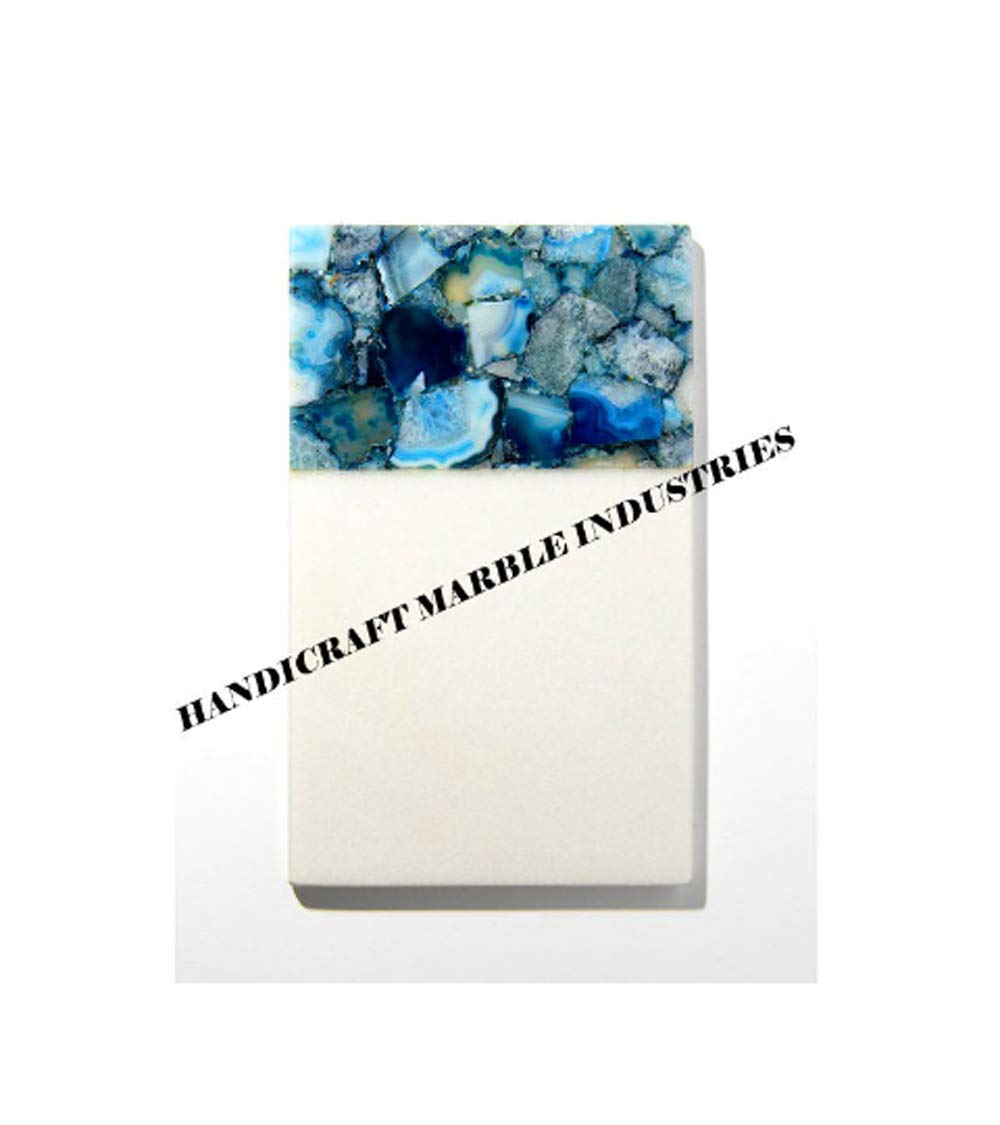 Premium Marble and Blue Agate Stone Cutting Board Set - Durable Natural Stone Cheese Board, Charcuterie Platter for Serving, Kitchen & Entertaining - Perfect for Weddings, Parties & Gourmet Food Presentation