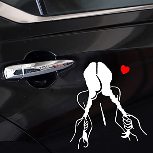 Funny Car Stickers and Decals - Sexy Girl Vinyl Decals for Cars, Bumpers, Trucks, SUVs & Motorcycles - Reflective Waterproof Stickers for Adults (White) - Perfect for Car Customization, Wall Decor & Personalizing Vehicles
