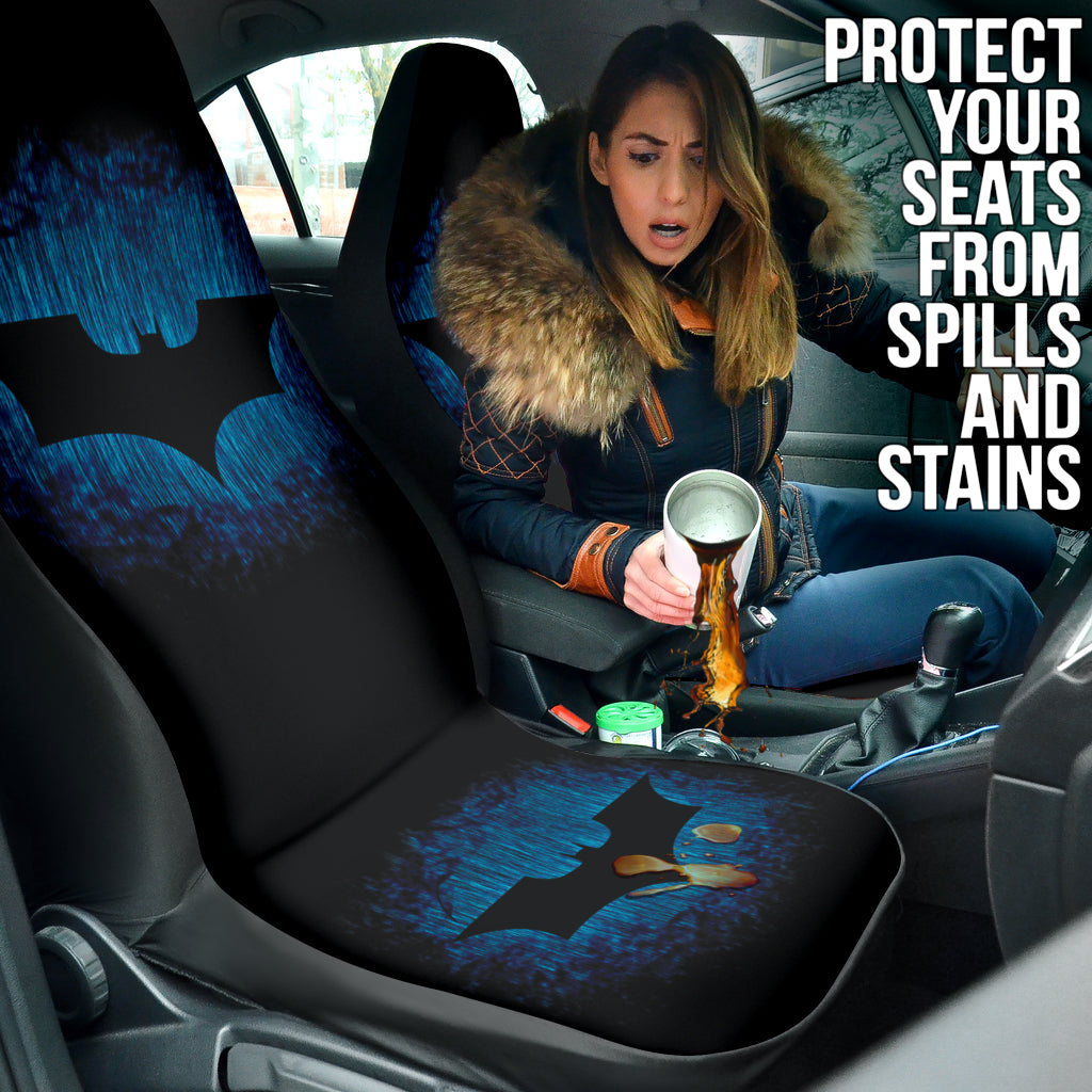 Batman Logo Car Seat Covers for Cars - DC Comics Superhero Design - Universal Fit for Most Vehicles - Perfect for Batman Fans, Gifts & Themed Car Accessories