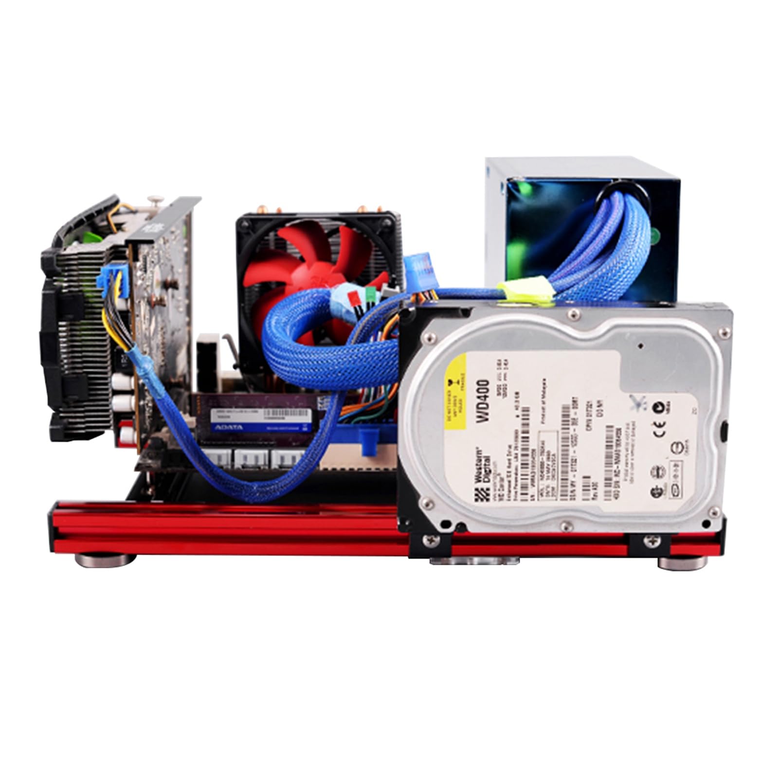 MUNEFE DIY Mini Open Aluminum Alloy PC Computer Case - Compact ATX Motherboard Frame for Custom Builds | Perfect for Gaming Rigs, Home Office & Compact Workstations