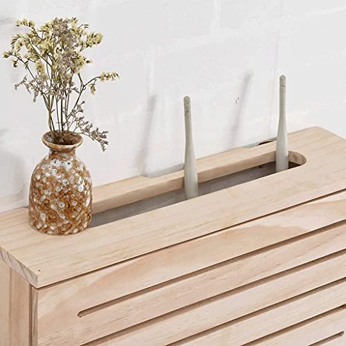 Wooden Wireless Router Storage Box - TV Stand Cable Organizer with Hidden Compartment for WiFi Router, Modem, and Power Strips | Perfect for Living Room, Office, and Home Theater Setup