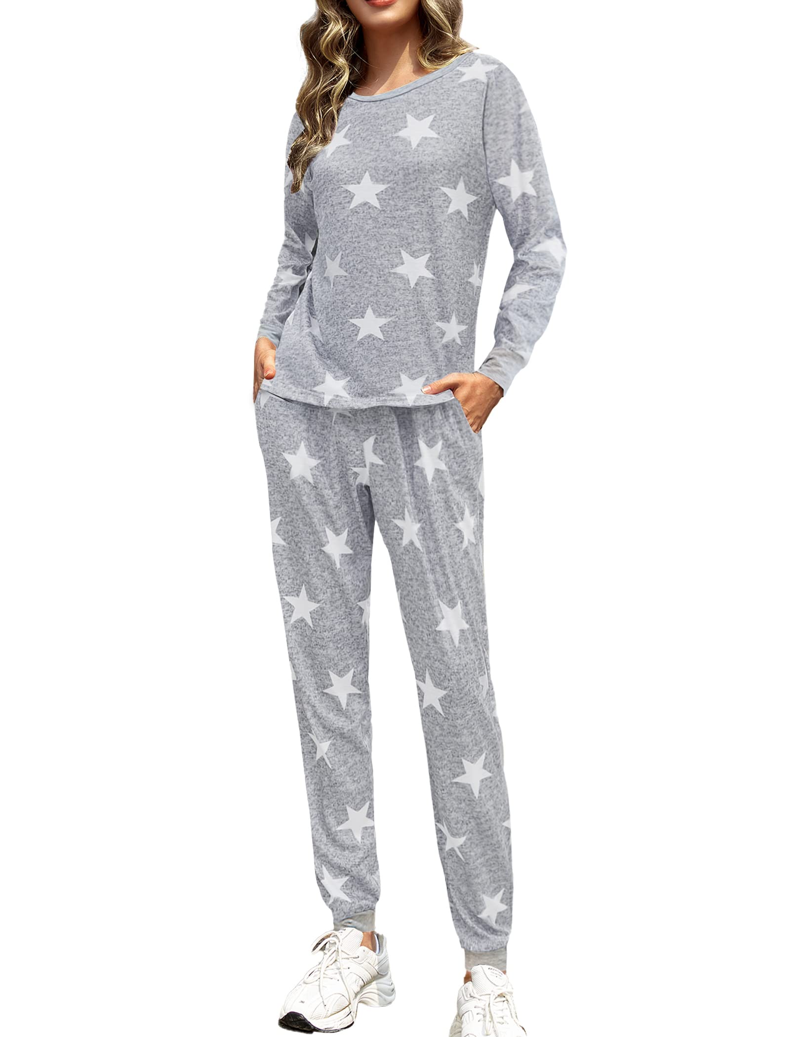 Ekouaer Women's Plaid Pajama Set - Soft Long Sleeve Sleepwear for Lounge & Sleep