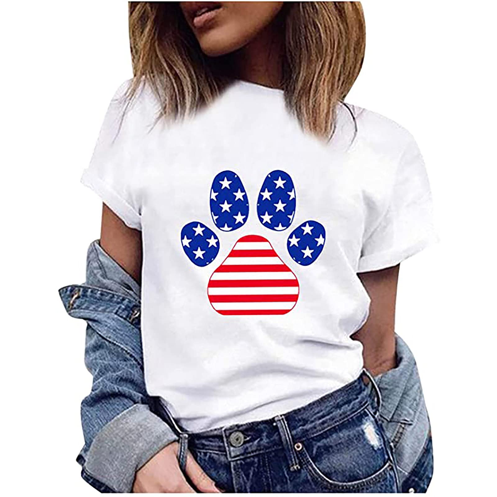 Women's 4th of July Outfit - Patriotic American Flag T-Shirt & Sexy Independence Day Tee for Women | Perfect for BBQ Parties, Fireworks Shows & Summer Celebrations