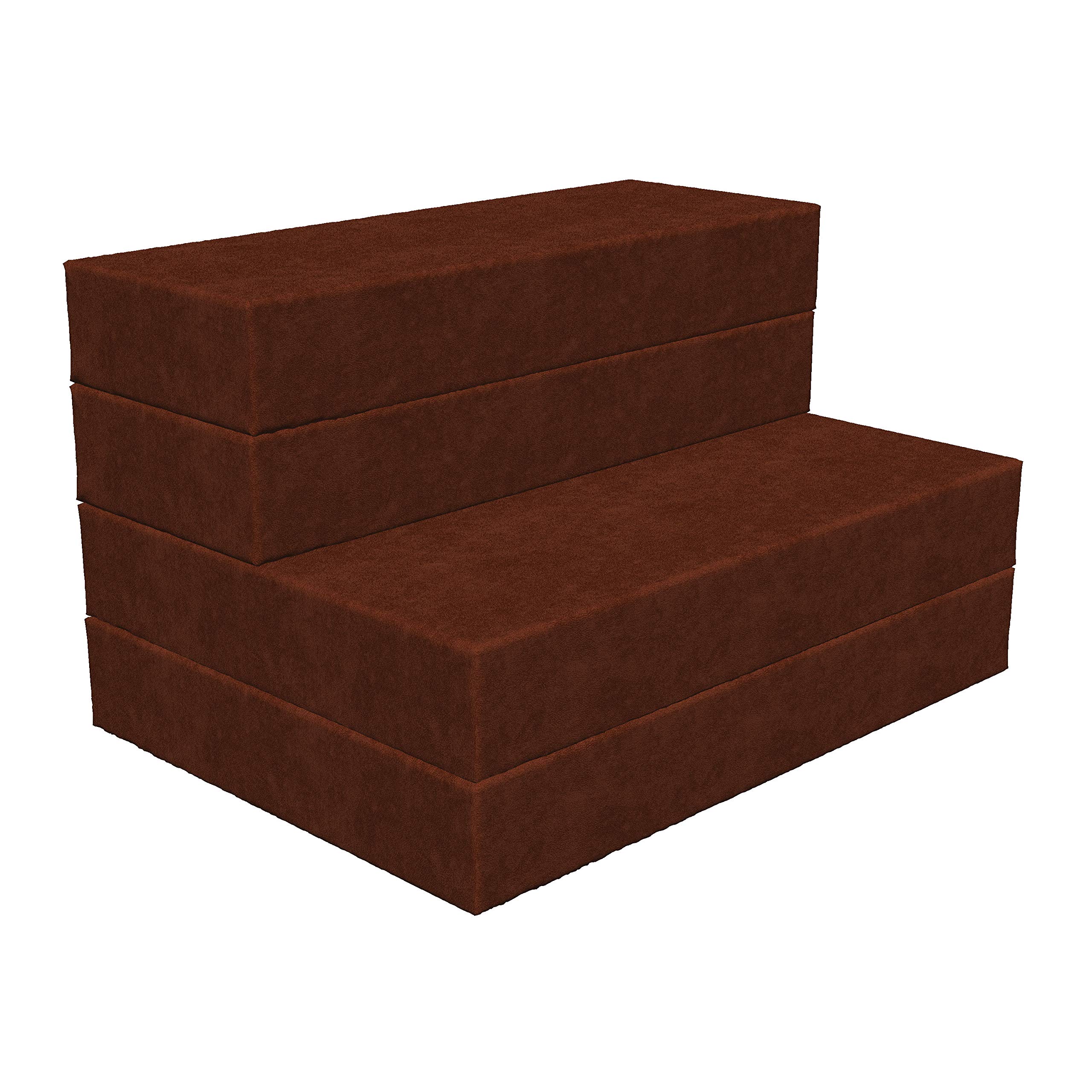 Ambesonne Faux Suede Foldable Mattress - Digitally Printed Weathered Texture, Portable Futon Mat & Lightweight Sleeping Pad - Full Size Chocolate Brown - Perfect for Guest Beds, Camping, Dorms & Small Spaces