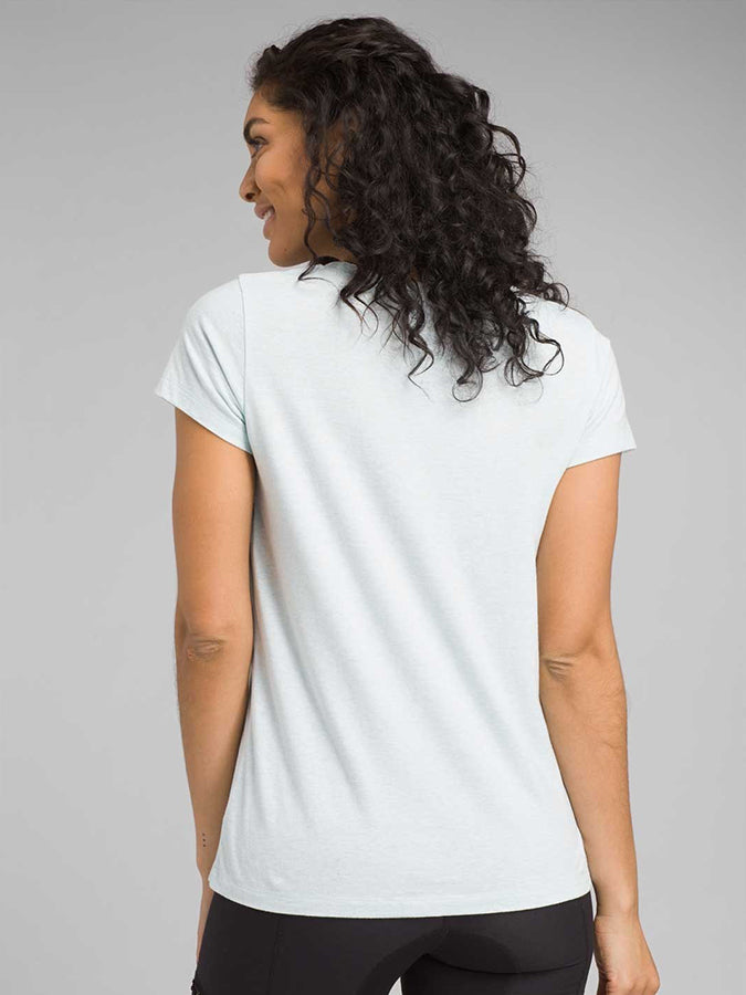 Prana Graphic Women's Short Sleeve T-Shirt - Aqua Deer Print - Soft Cotton Casual Tee for Yoga, Hiking & Everyday Wear