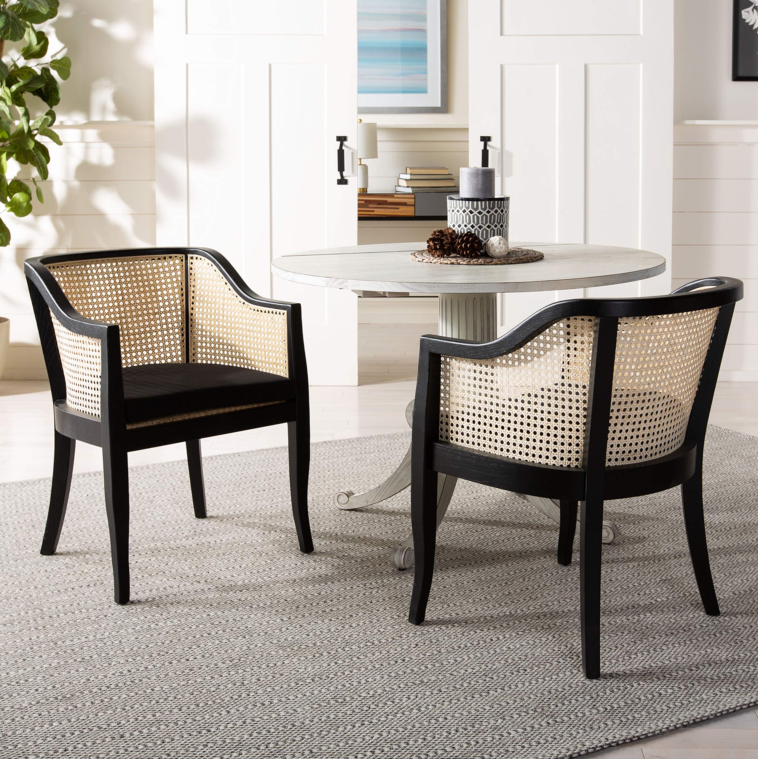 Safavieh Home Rina White Dining Chair - Modern Upholstered Side Chair for Kitchen, Dining Room & Office - Comfortable & Stylish Seating Solution