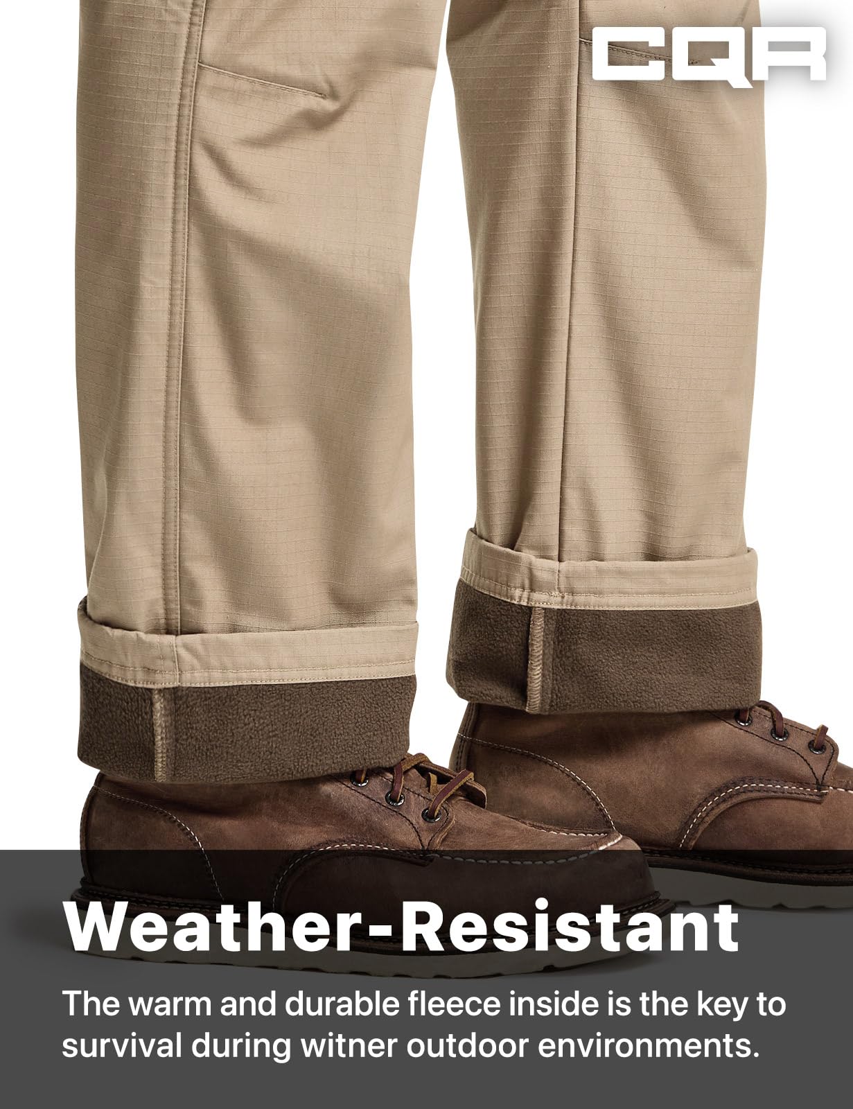 CQR Men's Winter Tactical Cargo Pants - Fleece Lined Thermal Outdoor Snow Ski Hiking Work Pants for Cold Weather | Perfect for Skiing, Snowboarding, Hiking & Winter Workwear