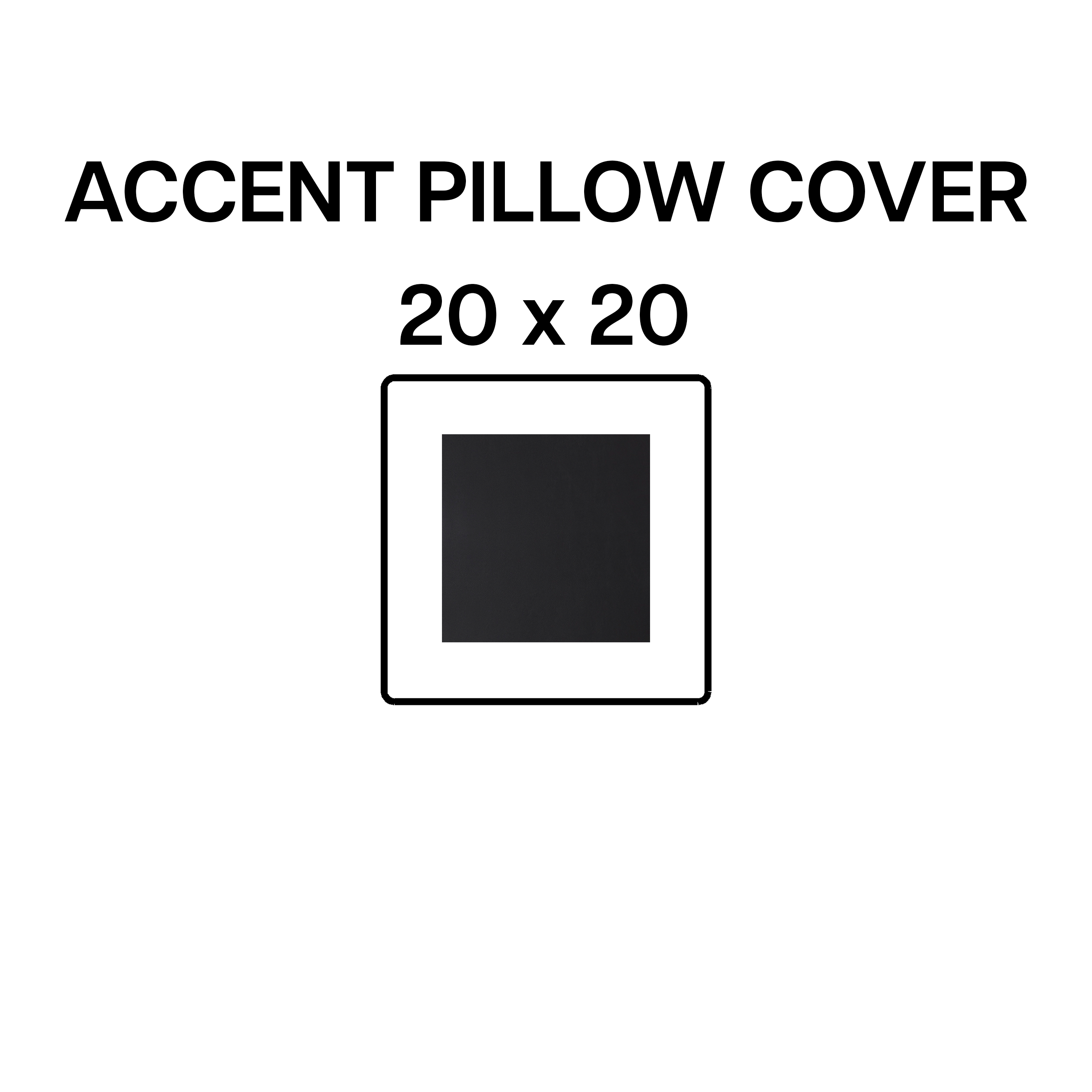 20x20 Onyx Decorative Throw Pillow Cover - Soft Accent Cushion Case for Sofa, Bed, Living Room & Home Decor (BP 642 26)