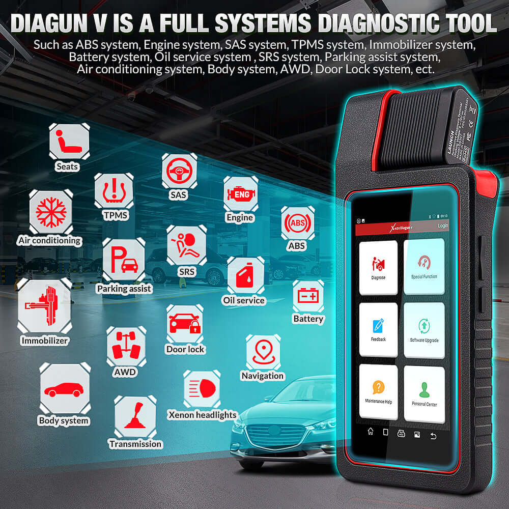 2025 LAUNCH X431 Diagun V - Professional OBD2 Scanner for ECU Coding & Bidirectional Testing | Car Diagnostic Tool for Mechanics & DIY Auto Repair | Compatible with Most Vehicles