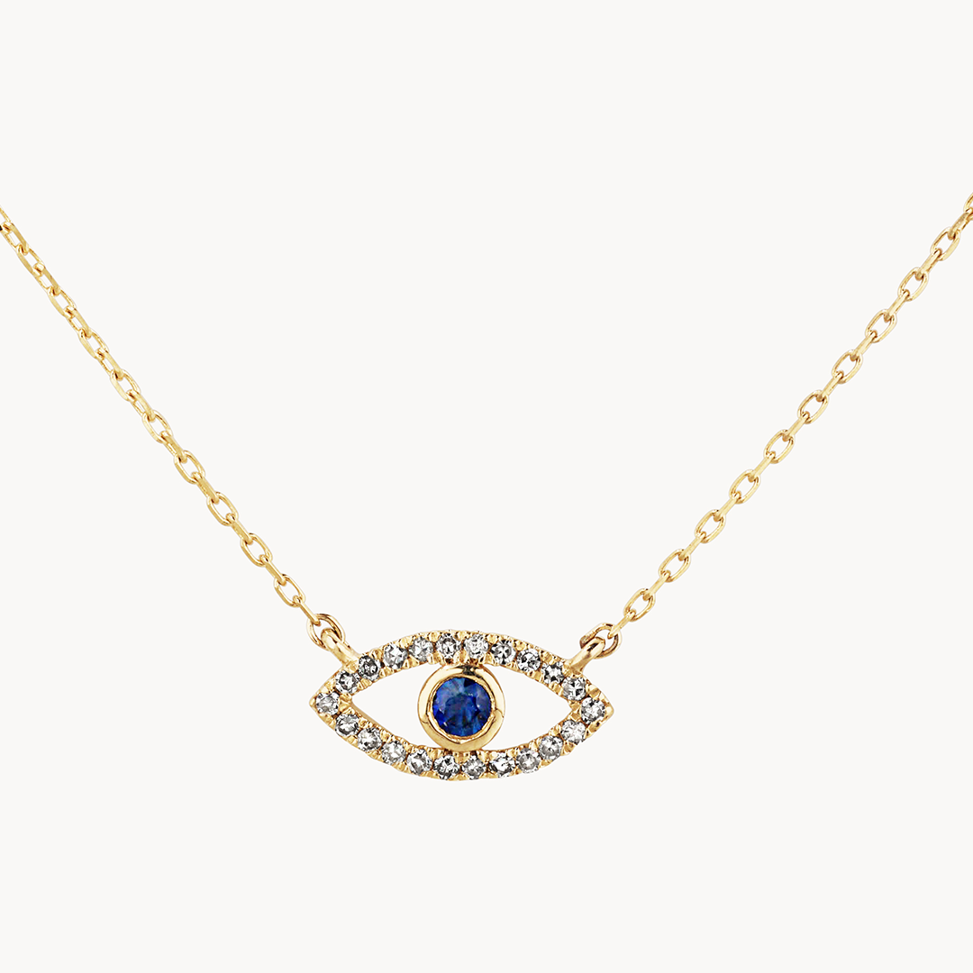 10k Gold Diamond Evil Eye Necklace for Women - Protection Jewelry Gift for Birthday, Anniversary & Everyday Wear