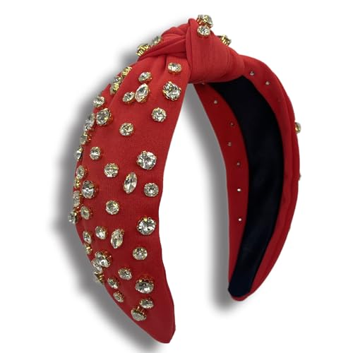 Sparkle Rhinestone Crystal Knotted Headband for Women - Luxury Fashion Wide Hair Accessories for Girls & Ladies - Perfect for Parties, Weddings, and Everyday Elegance