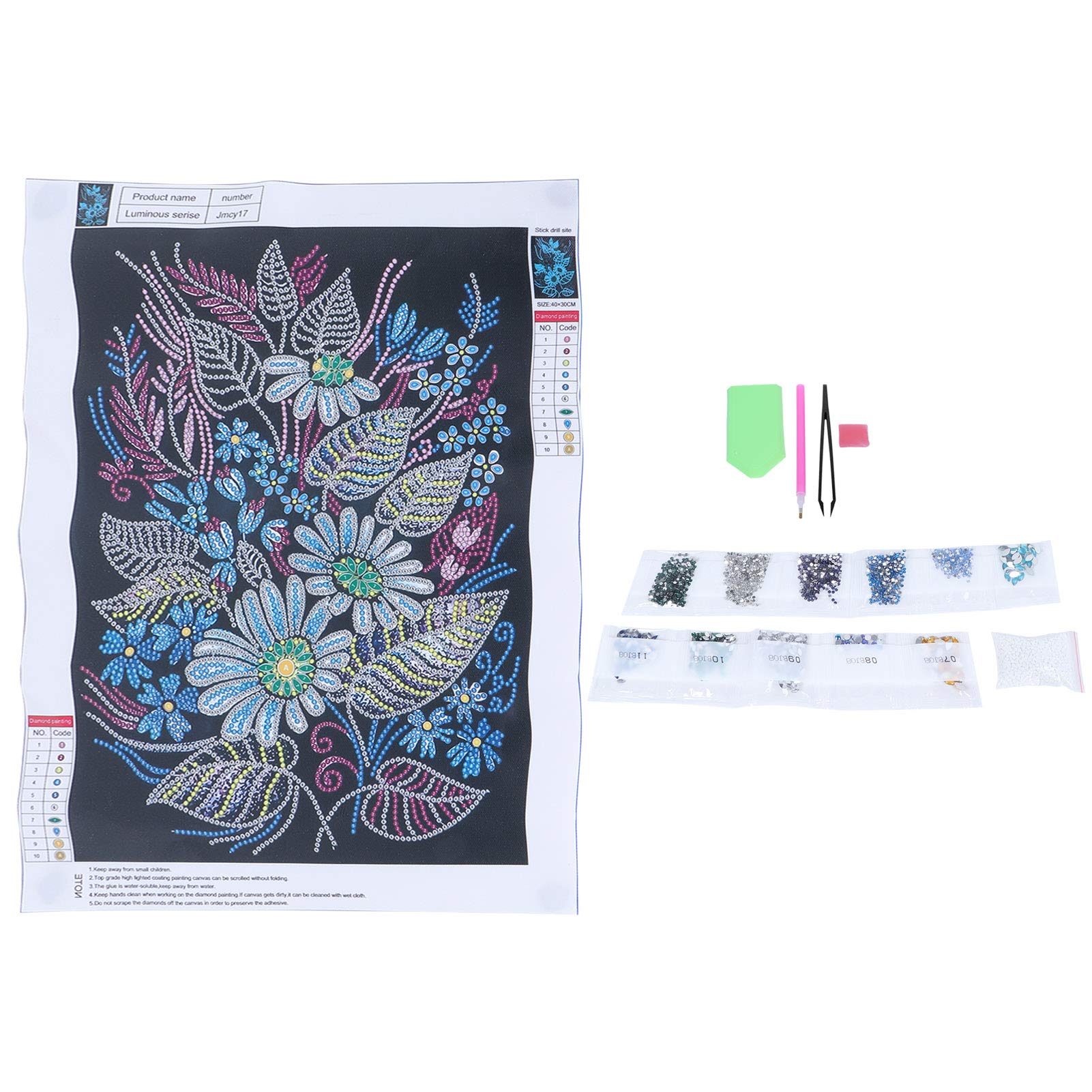 Glow in The Dark Flower Painting Kit - DIY Luminous Art Set for Home & Office Decor - Perfect for Living Room, Bedroom, Bar & Hallway Wall Decoration - Fun Family Activity & Creative Gift Idea