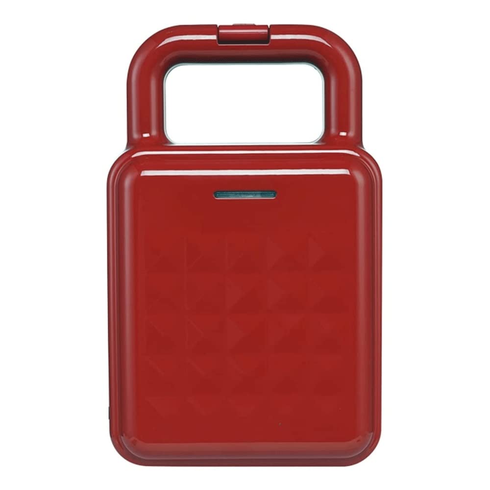 HAOSIZHEYU 4-in-1 Sandwich Maker & Waffle Iron - Non-Stick Surface, LED Indicator, Portable Handle - Perfect for Breakfast, Grilled Cheese, Waffles & Paninis (Red) - Ideal for Home, Office & Camping Use
