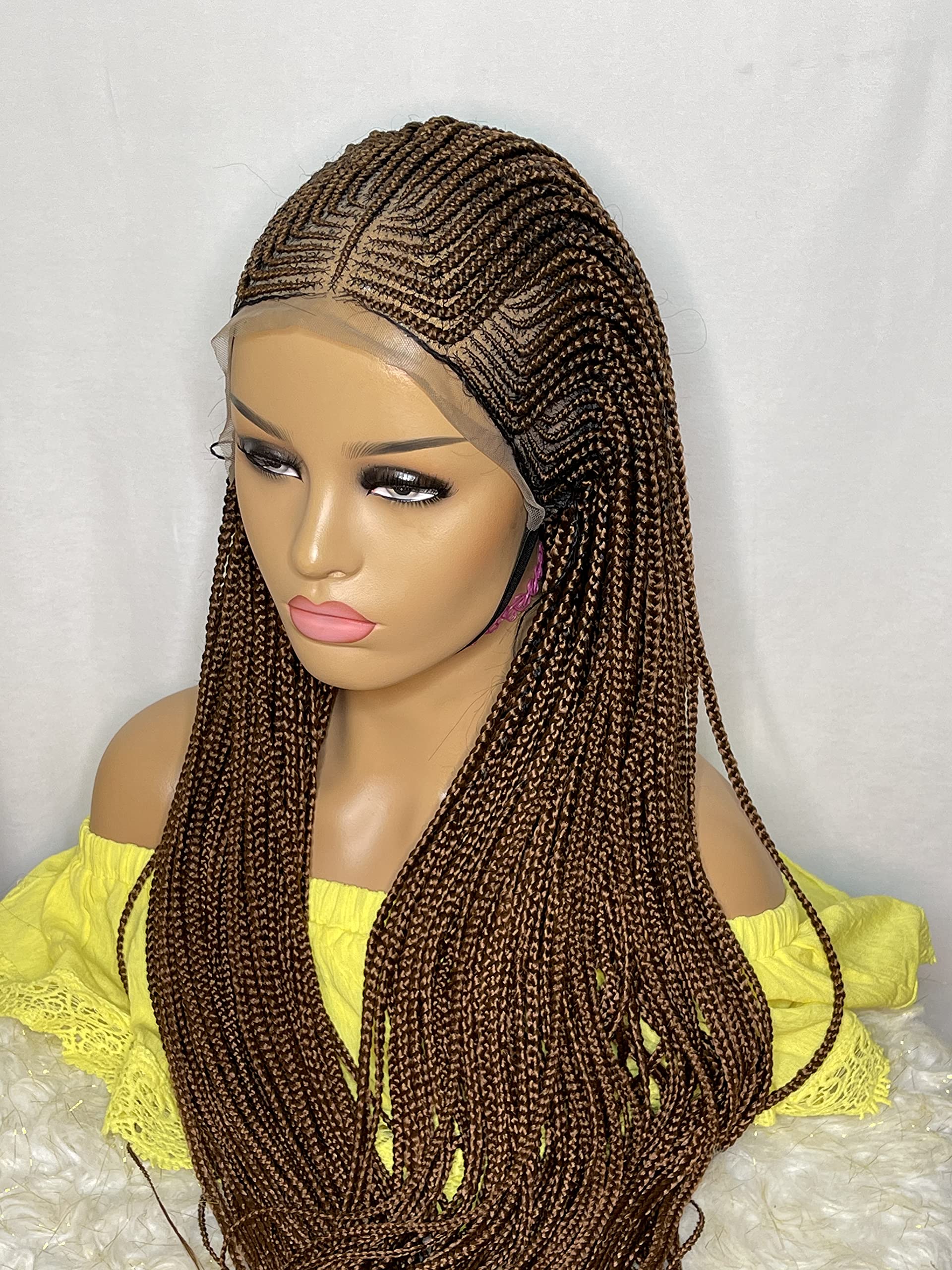 Braided Cornrow Wig with Baby Hair - Natural Looking Protective Style for Women | Perfect for Everyday Wear, Cosplay & Special Occasions