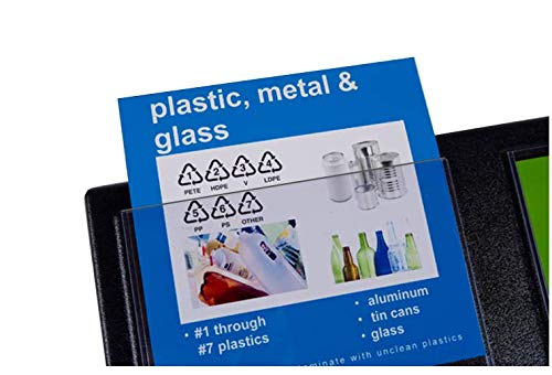 RecycleBoxBin Single Recycling Bin - 25 Gallon Large Capacity, Durable All-Plastic Construction, Lightweight with Changeable Label System | Perfect for Home, Office & Classroom Recycling Organization