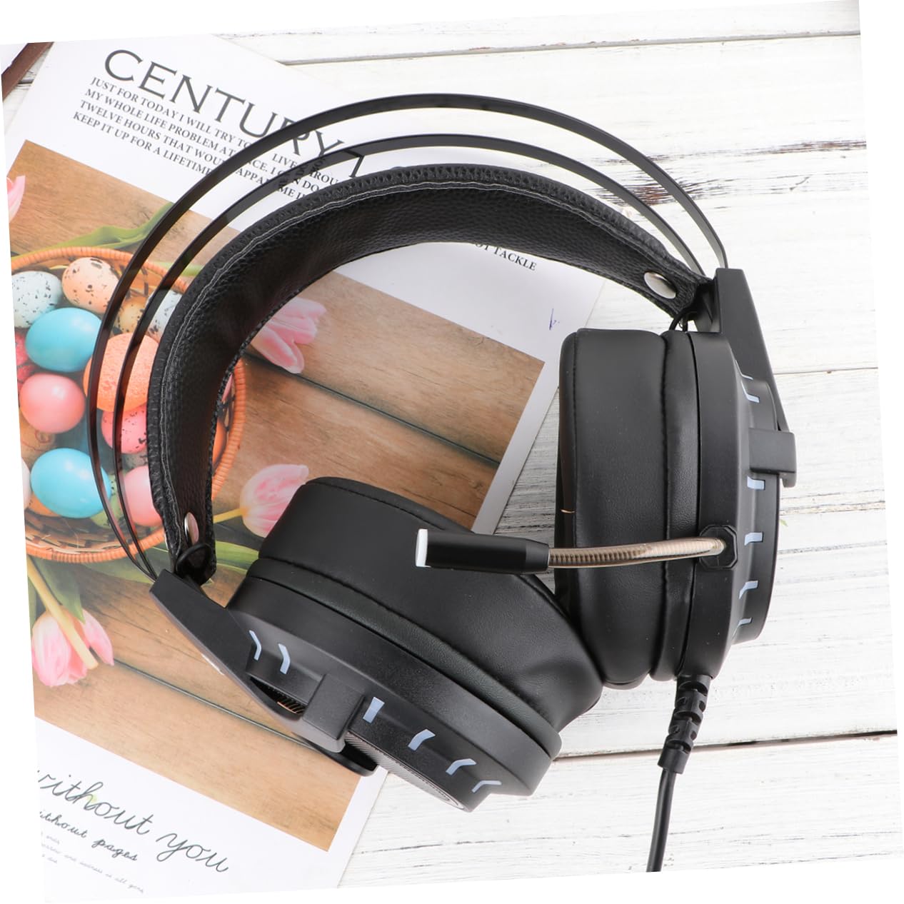 Mikikit 7.1 RGB Gaming Headset with Noise-Canceling Microphone, Wired Over-Ear Headphones with 3.5mm Jack for PC, PS4, PS5, Xbox - Perfect for Gaming, Streaming & Online Classes