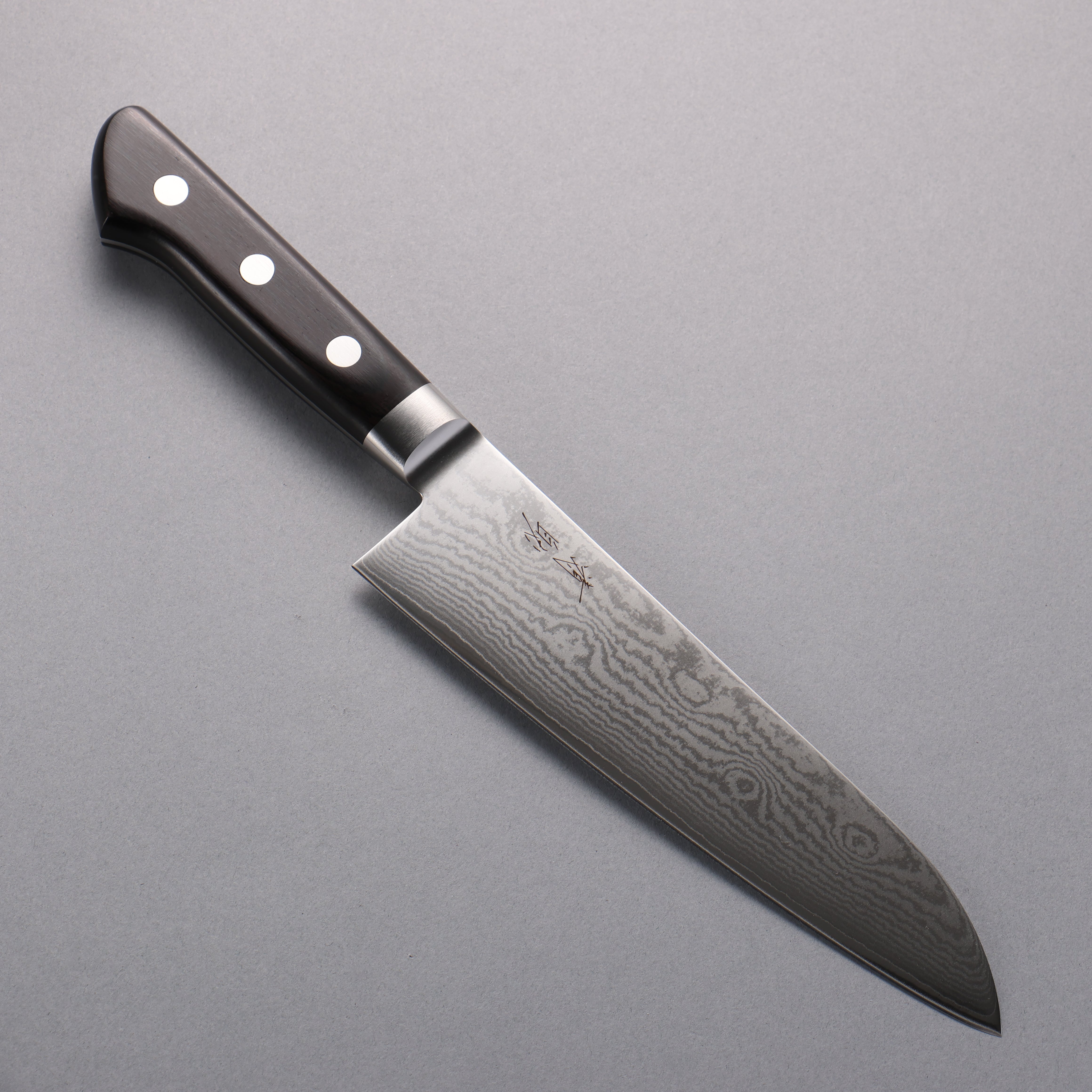 Premium Seisuke VG10 33-Layer Damascus Santoku Knife 180mm - Black Pakkawood Handle - Japanese Kitchen Knife for Slicing, Dicing & Chopping Vegetables, Meat & Fish
