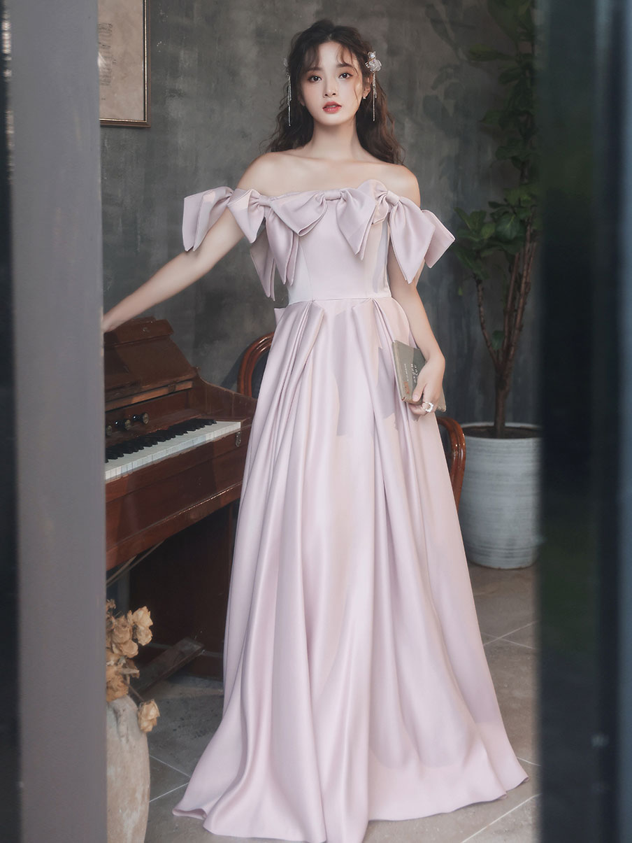 Elegant Pink Long Prom Dresses for Women - Off Shoulder Formal Evening Gowns for Graduation, Homecoming & Special Occasions - Perfect for Dances, Parties & Formal Events