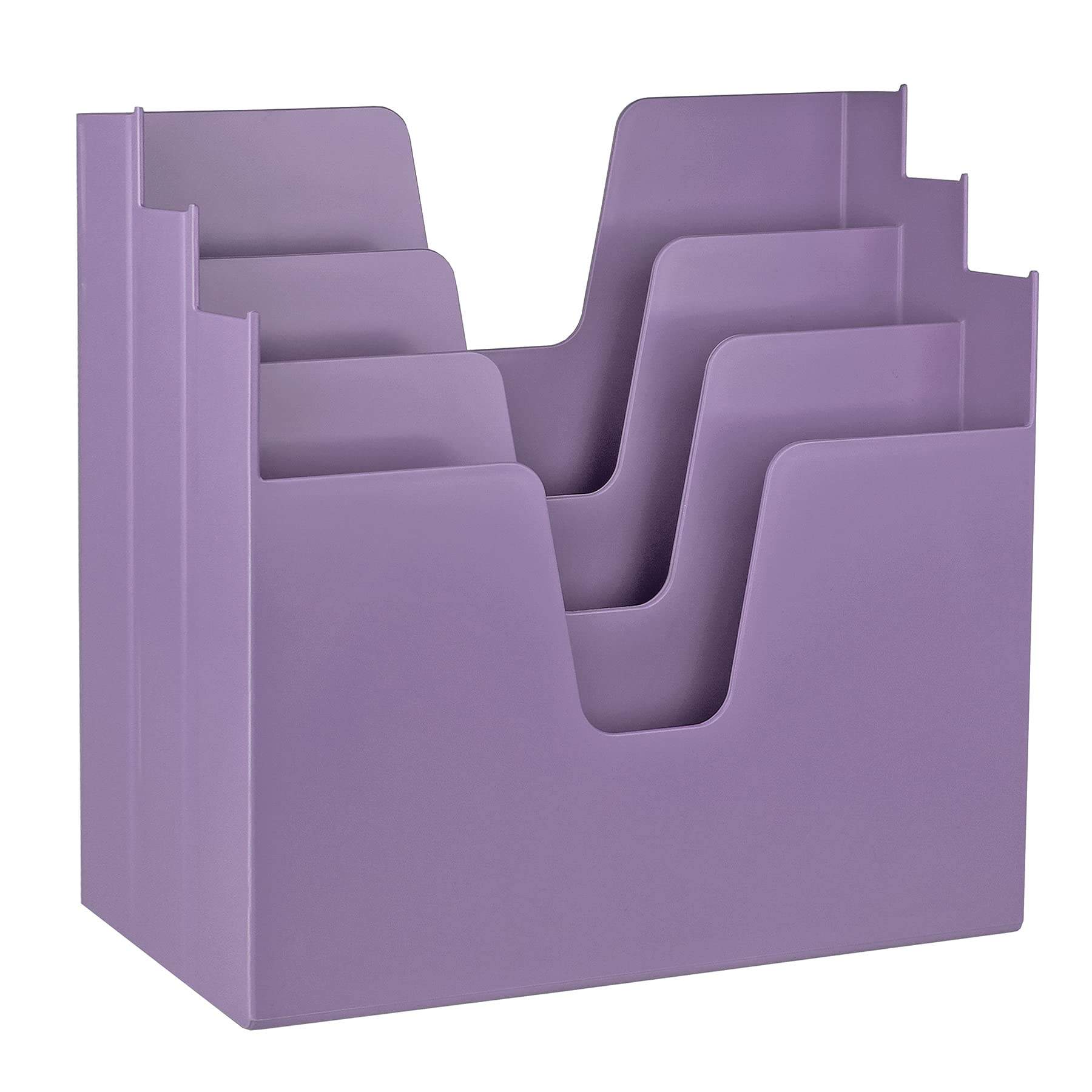 Acrimet 3-Tier Horizontal Hanging File Folder Holder Organizer - Plastic File Storage Box for Letter & A4 Size Documents (Solid Purple) - Perfect for Office, Home, or School Organization