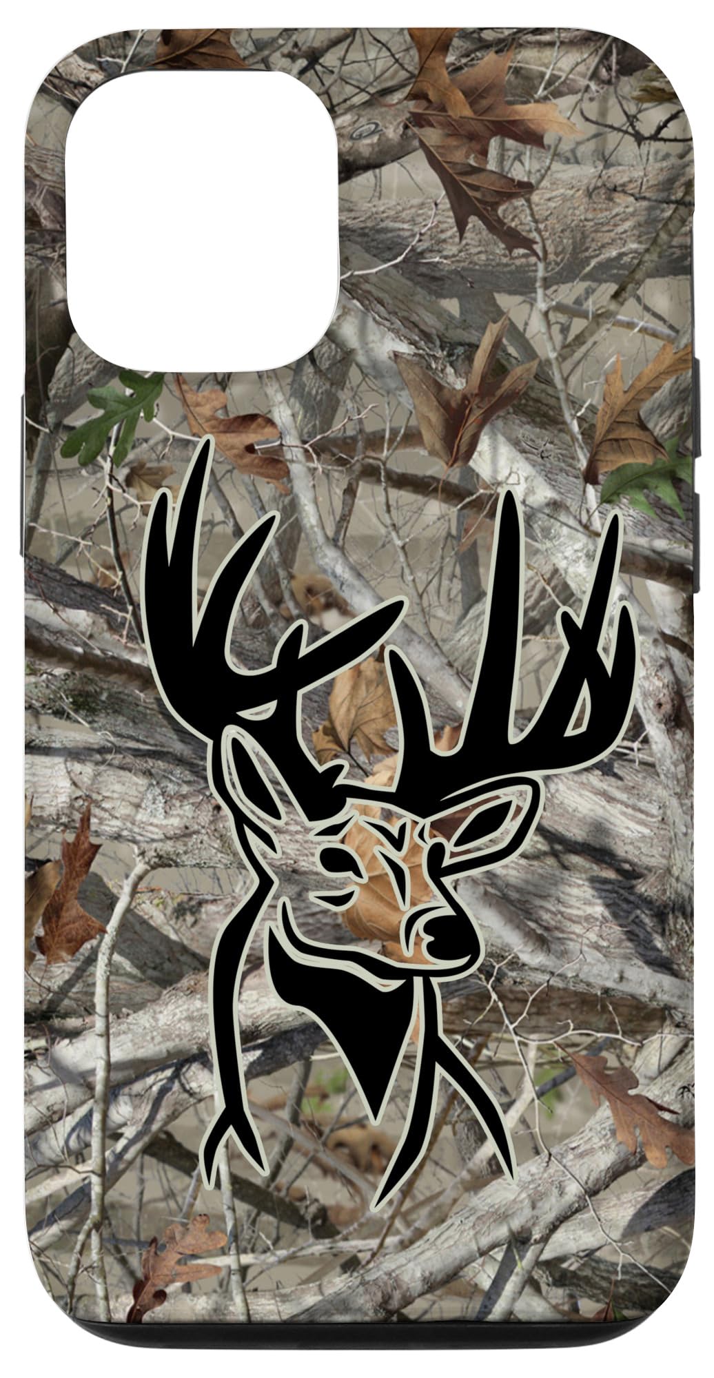 iPhone 12/12 Pro Camo Hunting Phone Case with Whitetail Buck Deer Design - Perfect for Outdoor Adventures & Hunting Trips
