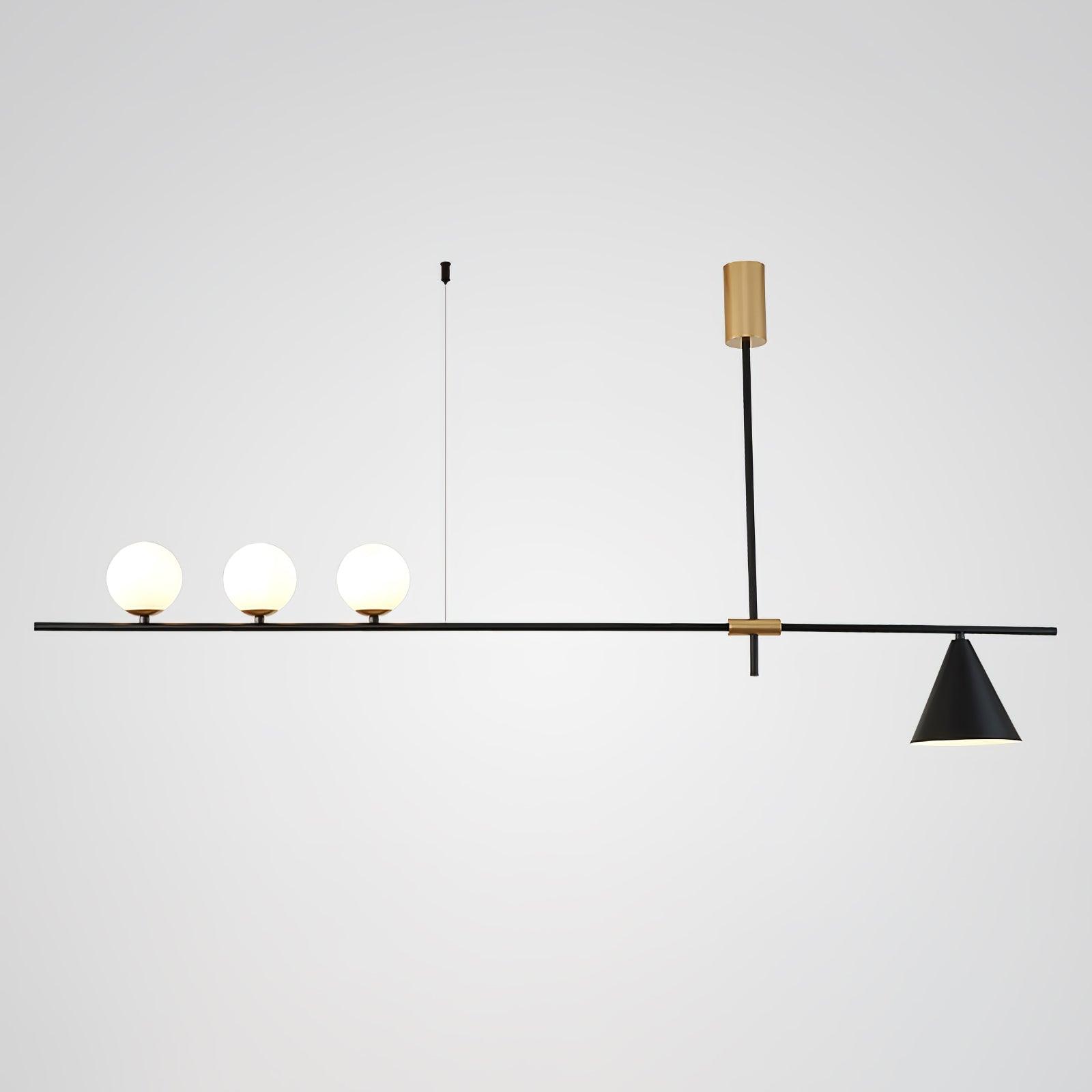Eclipse Linear Suspension Light - Modern LED Pendant Lighting for Kitchen, Dining Room & Office - Dimmable Hanging Fixture with Adjustable Height