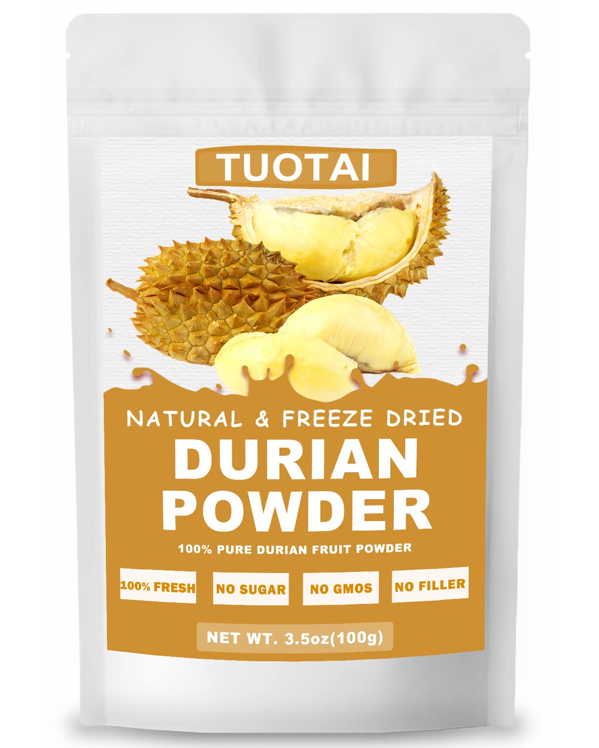 Premium Freeze-Dried Durian Powder - 100% Natural Durian Fruit Powder, 3.5oz for Smoothies, Baking & Healthy Drinks - Perfect for Desserts, Protein Shakes & Asian Cuisine