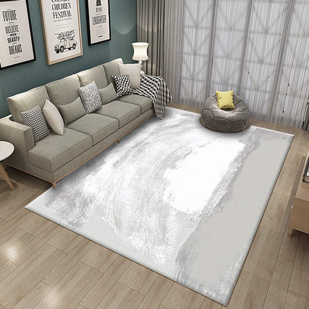 Soft Abstract Art Area Rug - 5'x6.5' Non-Slip Fleece Carpet for Living Room, Bedroom & Nursery | Modern 3D Nordic Design Indoor/Outdoor Rug for Kids Crawling, Home Decor & High Traffic Areas