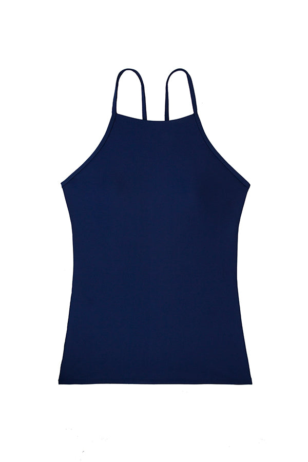 Women's Navy Racerback Tankini Top - Comfortable Swimwear for Beach, Pool & Summer Vacations