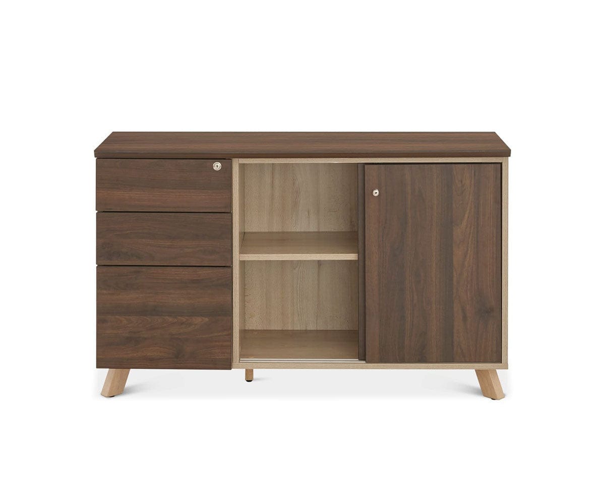 Thorsten Credenza - Modern Wooden Sideboard with 3 Drawers & 2 Doors - Perfect for Living Room, Dining Room & Entryway Storage