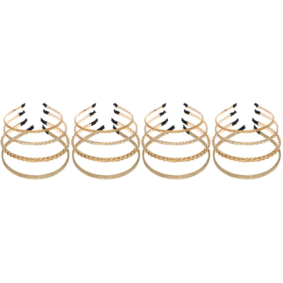FRCOLOR 16 Pcs Metal Headbands for Women & Men - Thin Fashion Hair Accessories, Alloy Head Jewelry & Wig Bands - Perfect for Everyday Wear, Parties, Weddings & Cosplay