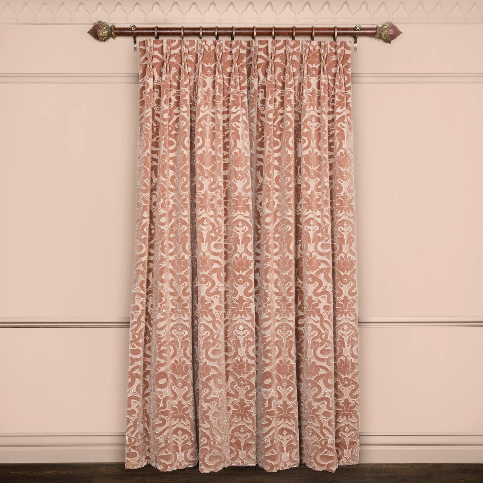 ANACONDA Velvet Curtains - Luxurious Dusky Pink Blackout Drapes for Living Room & Bedroom | Noise Reducing & Light Blocking Window Treatments