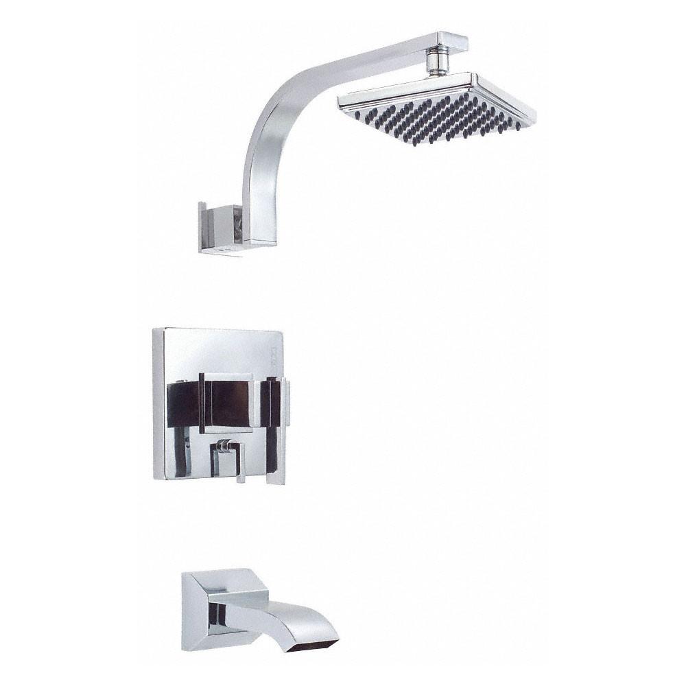 Danze Sirius Modern Chrome Single Handle Tub and Shower Faucet with Rough-in Valve - Perfect for Bathroom Renovation and Spa-Like Shower Experience