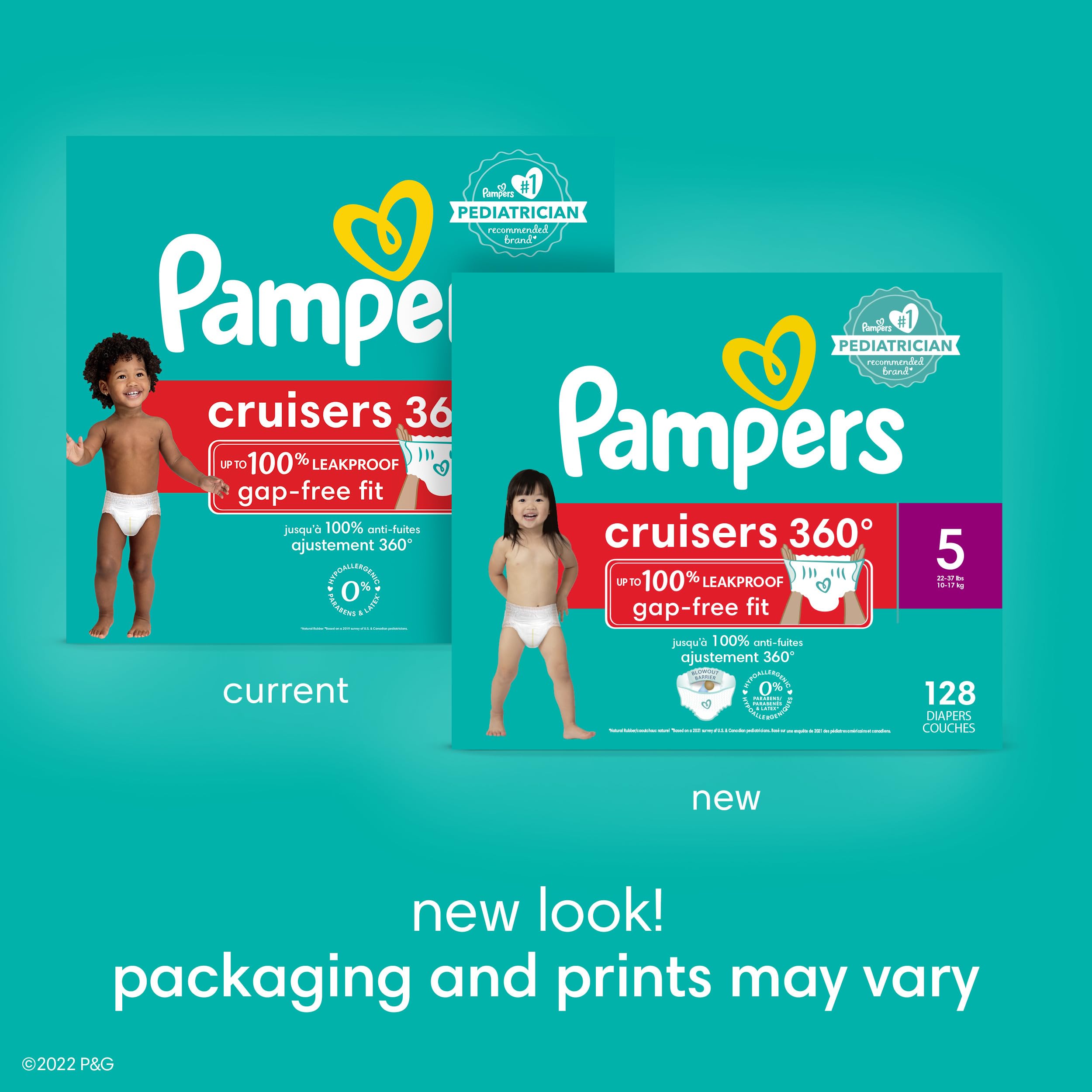 Pampers Size 4 Diapers - 160 Count Cruisers & 108 Count Pull-On Cruisers 360° Fit Disposable Baby Diapers | Soft, Leakproof Protection for Active Toddlers | Daycare, Overnight & Travel Use